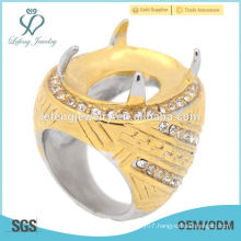 batu ring made by stainless steel fashion ring for loose gemstone big stone ring baik